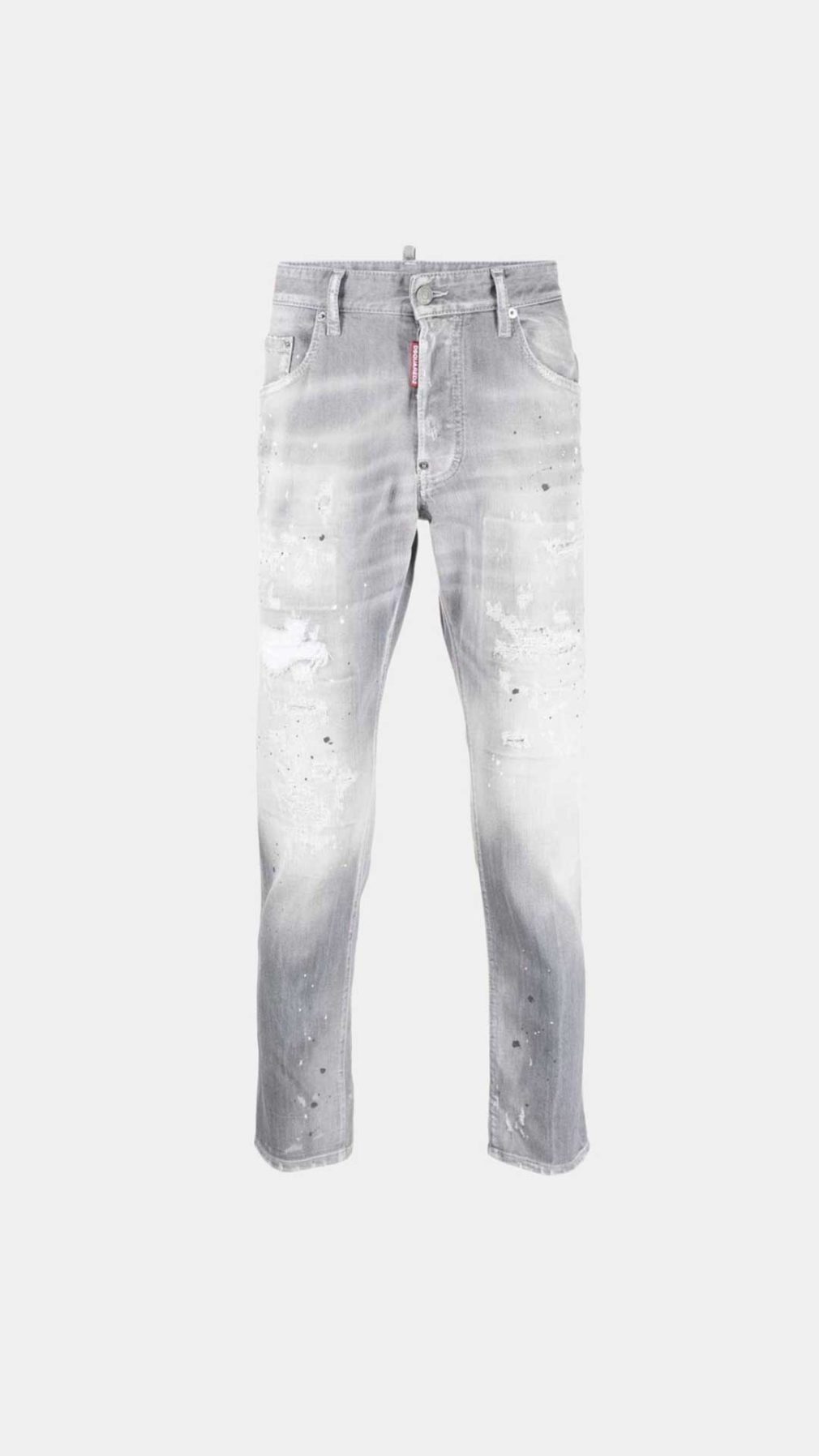 Jeans Skater Dsquared2 con salpicadura de pintura y cristal