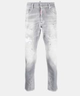 Jeans Skater Dsquared2 con salpicadura de pintura y cristal
