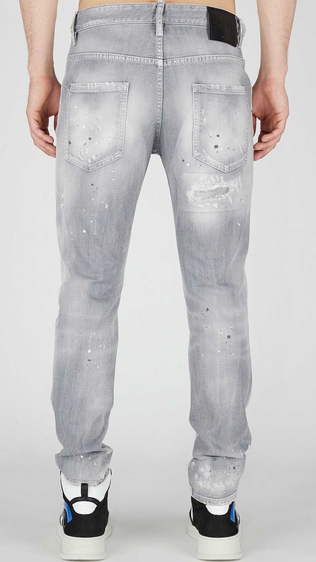 Jeans Skater Dsquared2 con salpicadura de pintura y cristal