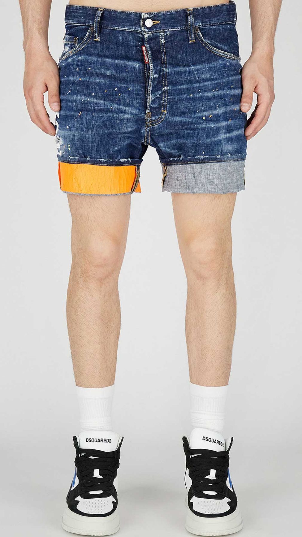 Jeans Marine corto Dsquared2 con logotipo estampado
