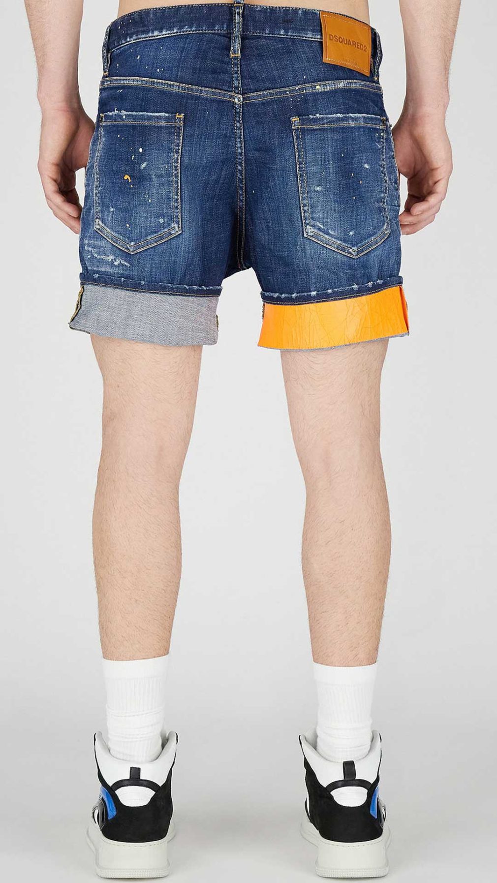 Jeans Marine corto Dsquared2 con logotipo estampado