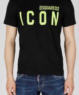 Camiseta Dsquared2 colección Icon logo en fluor