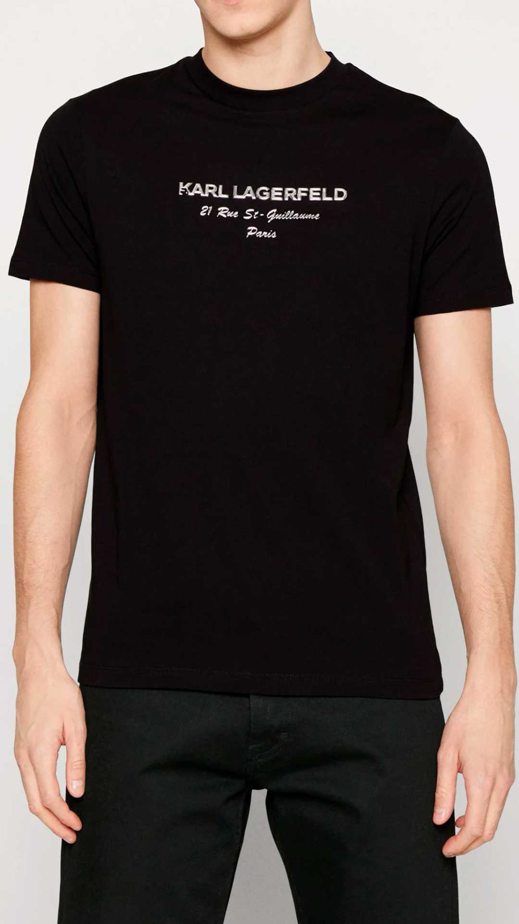 Camiseta Karl Lagerfeld con logotipo en plateado