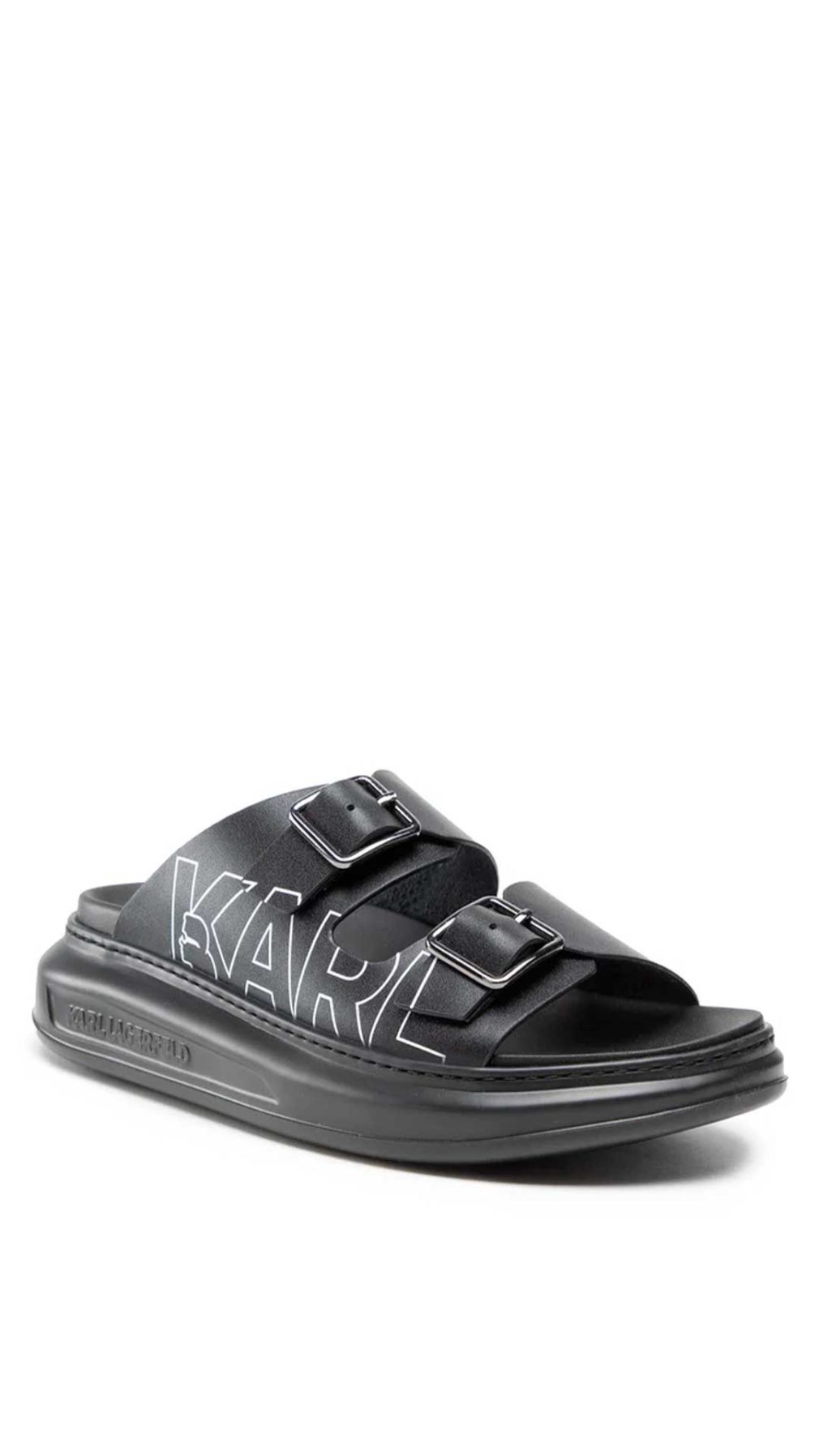 Chancla de piel de Karl Lagerfeld con logotipo