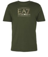 Camiseta con logotipo dorado de EA7 Emporio Armani