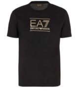 Camiseta con logotipo dorado de EA7 Emporio Armani