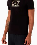 Camiseta con logotipo dorado de EA7 Emporio Armani