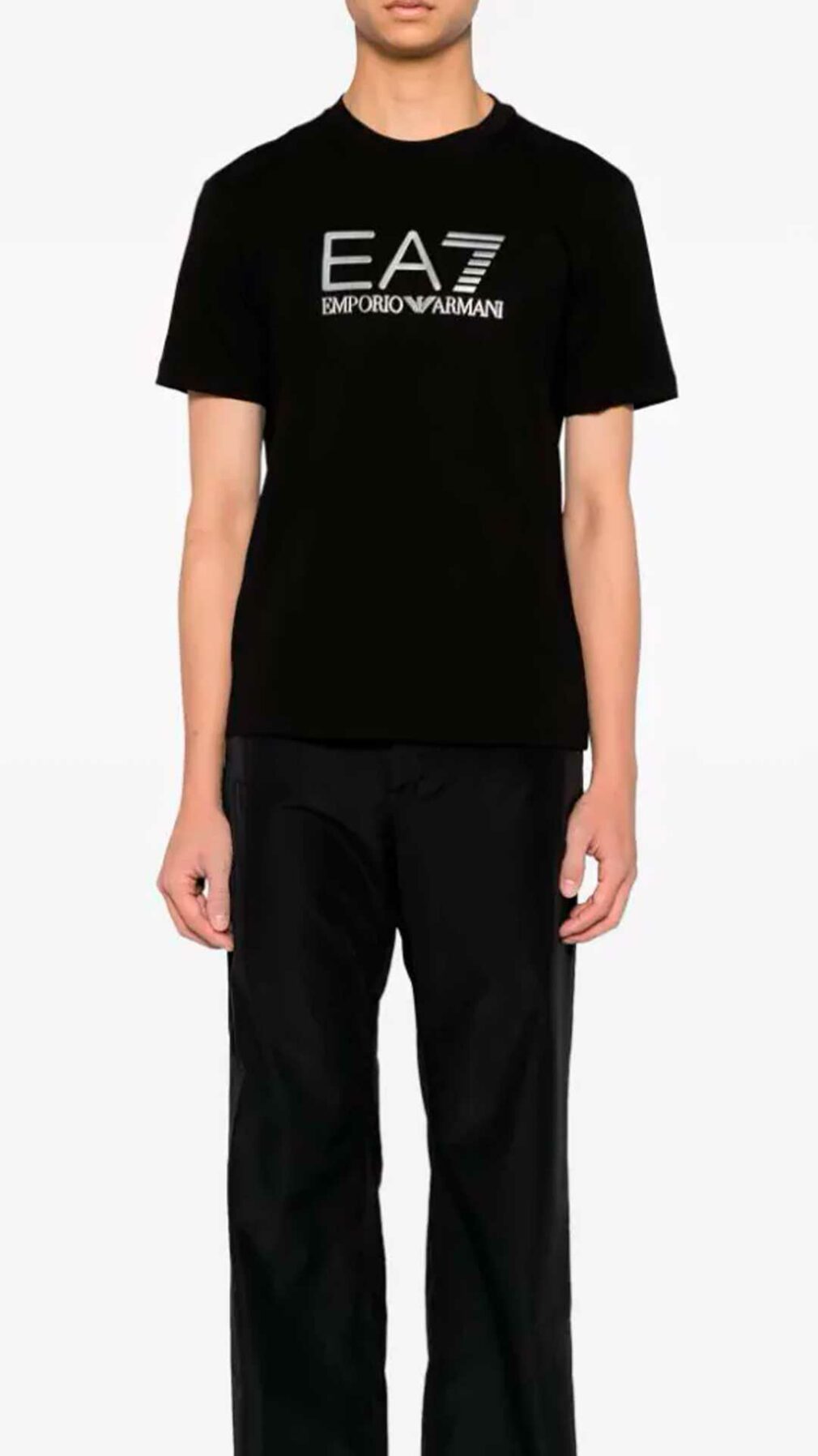 Camiseta con logo plata de EA7 Emporio Armani