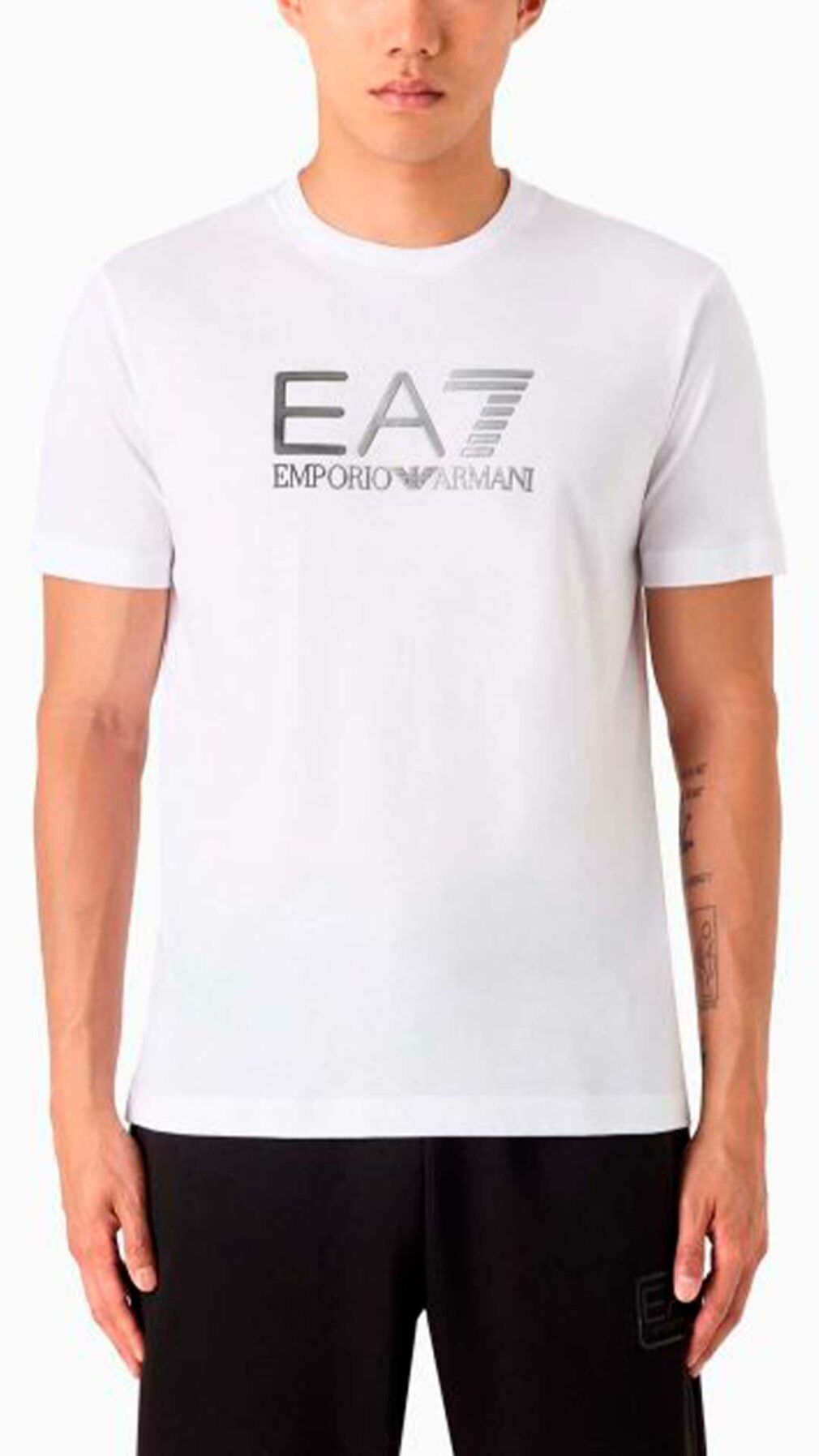 Camiseta con logo en plata de EA7 Emporio Armani