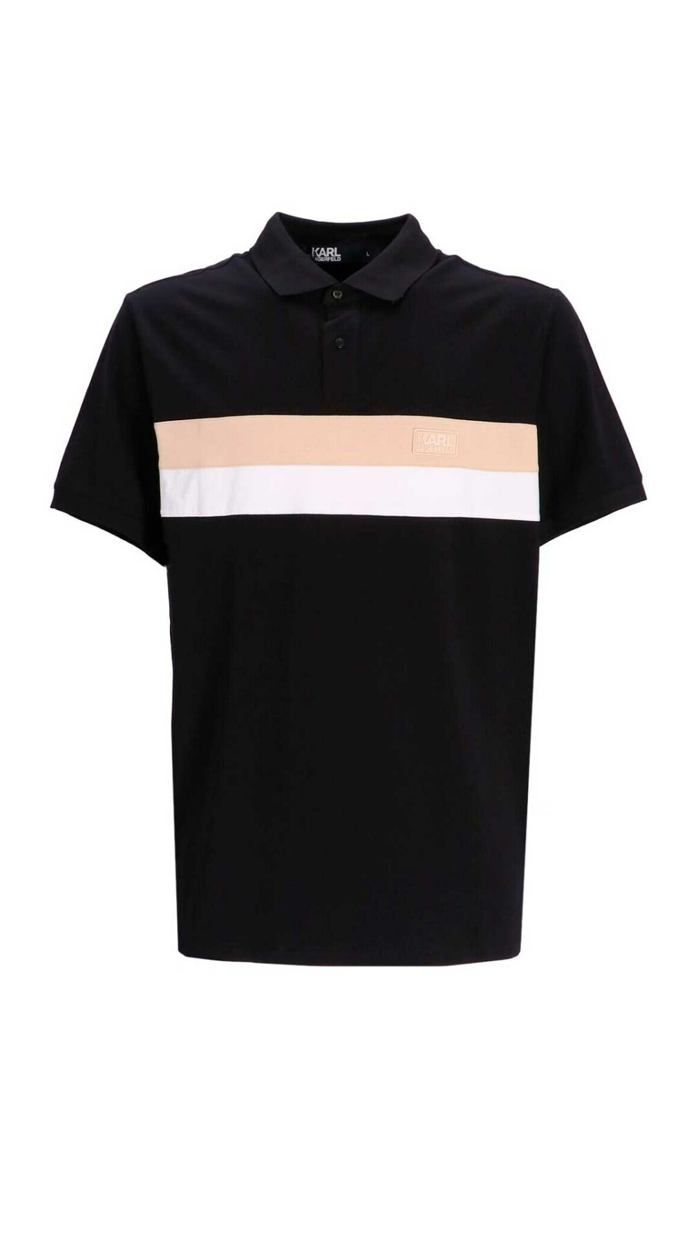 Polo con placa del logotipo de karl Lagerfeld
