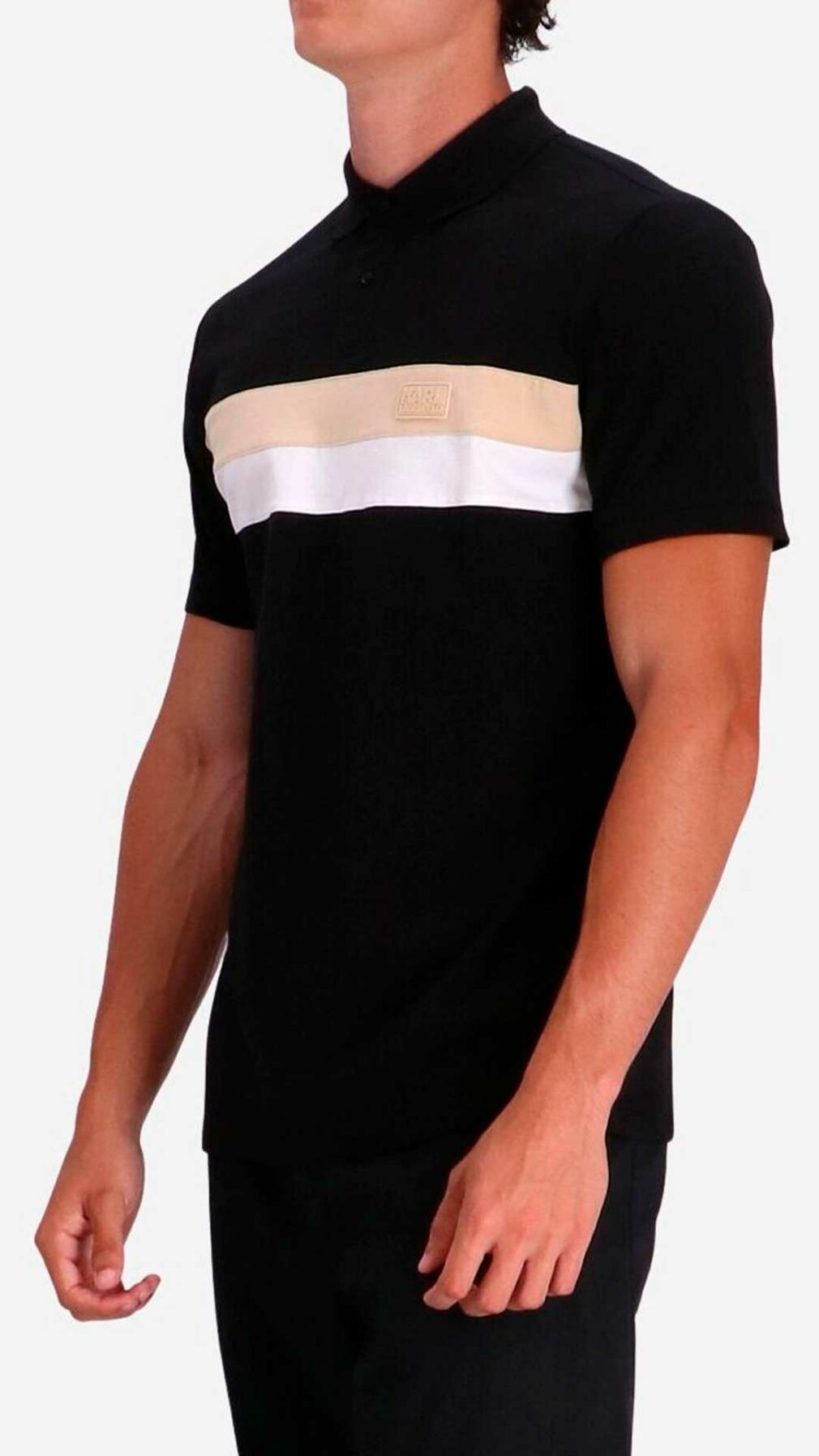 Polo con placa del logotipo de karl Lagerfeld
