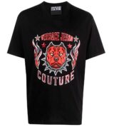 Camiseta con logo y detalles de lentejuelas de Versace Jeans Couture