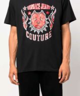 Camiseta con logo y detalles de lentejuelas de Versace Jeans Couture
