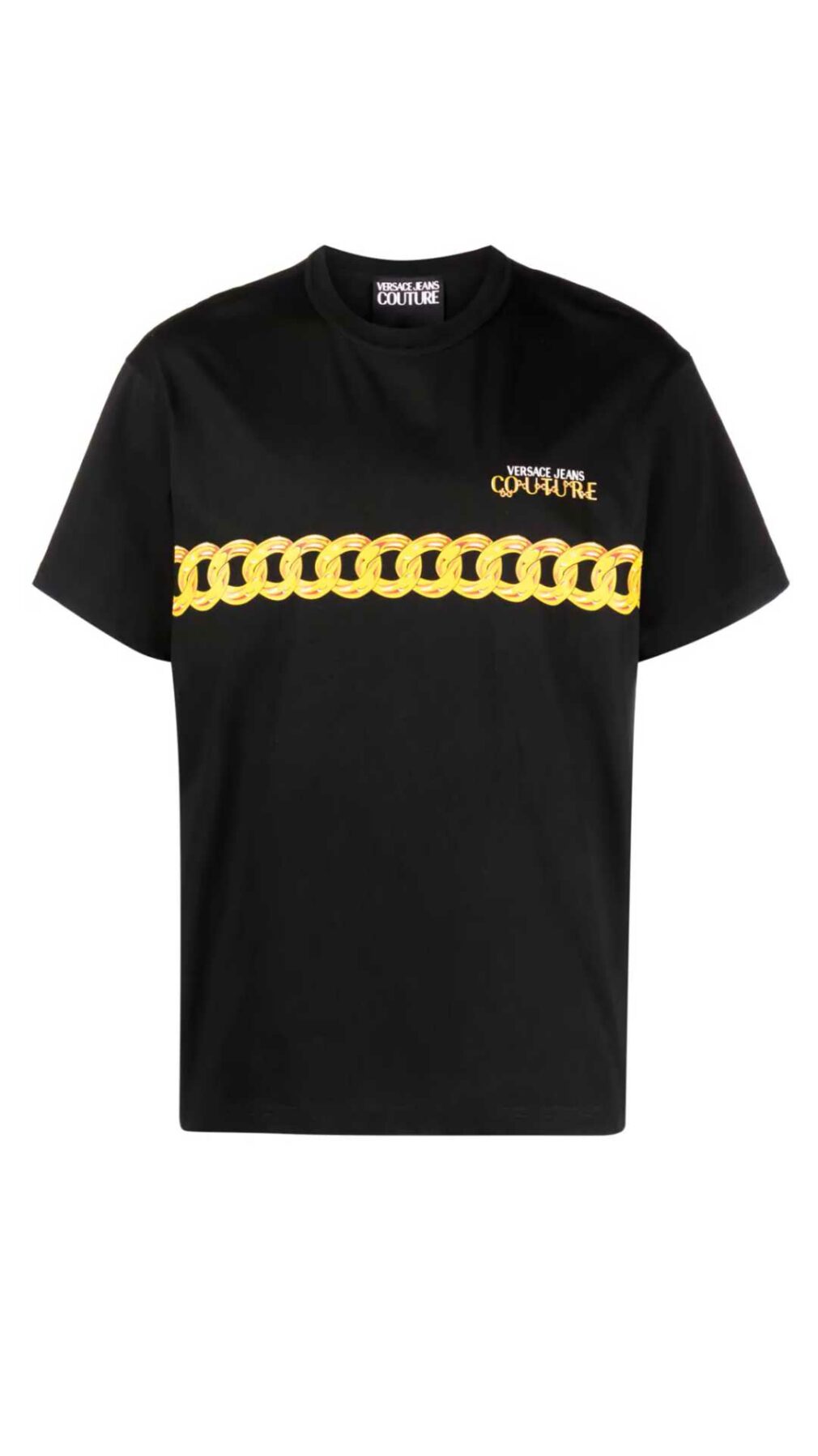 Camiseta con estampado de cadena de Versace Jeans Couture