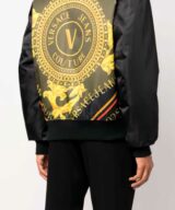 Chaqueta bomber con logotipo y estampado de Versace Jeans Couture