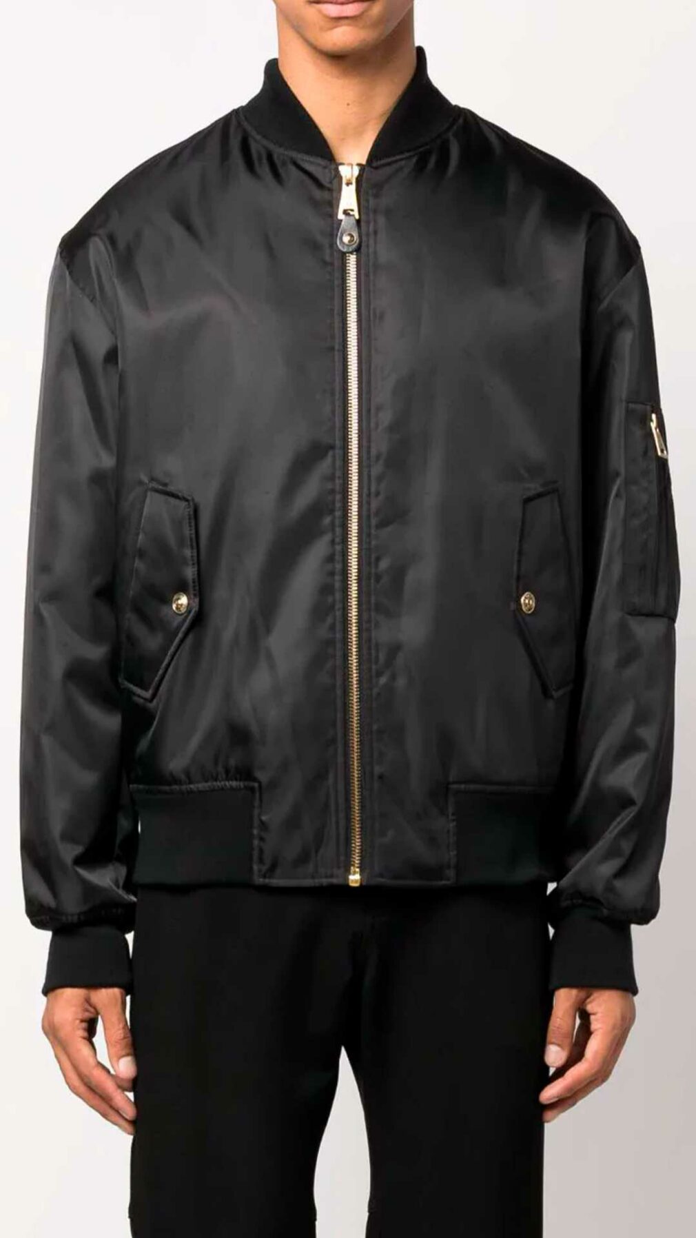 Chaqueta bomber con logotipo y estampado de Versace Jeans Couture