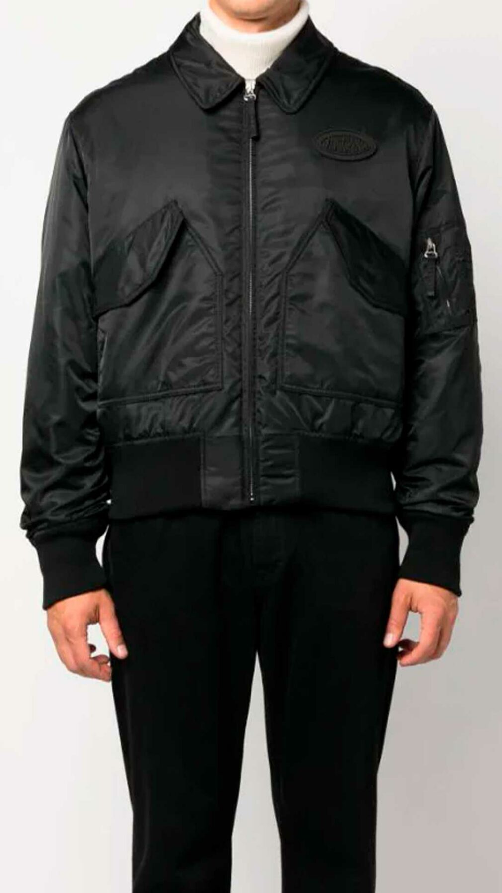 Chaqueta bomber con parche del logo Moschino