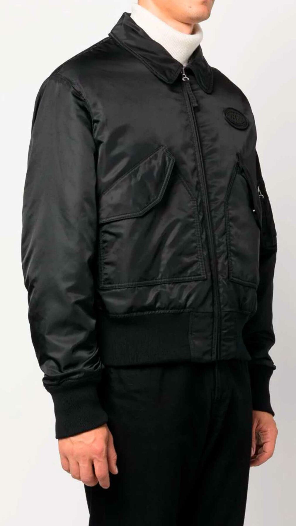 Chaqueta bomber con parche del logo Moschino