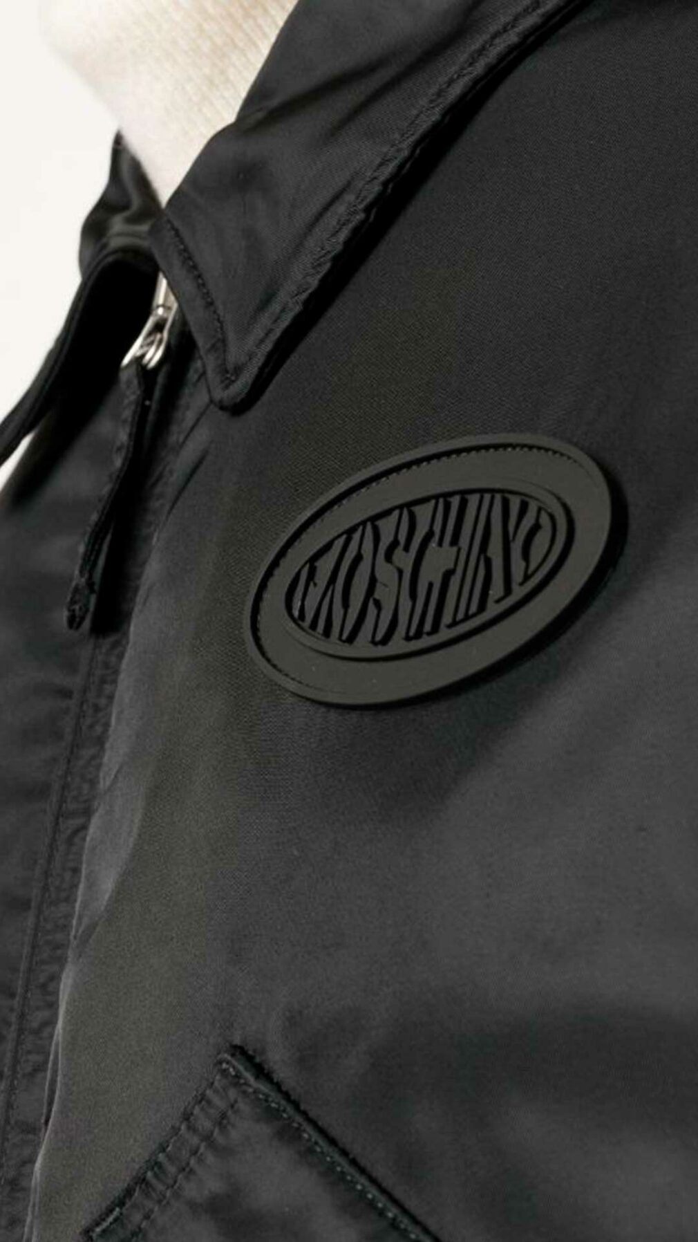 Chaqueta bomber con parche del logo Moschino