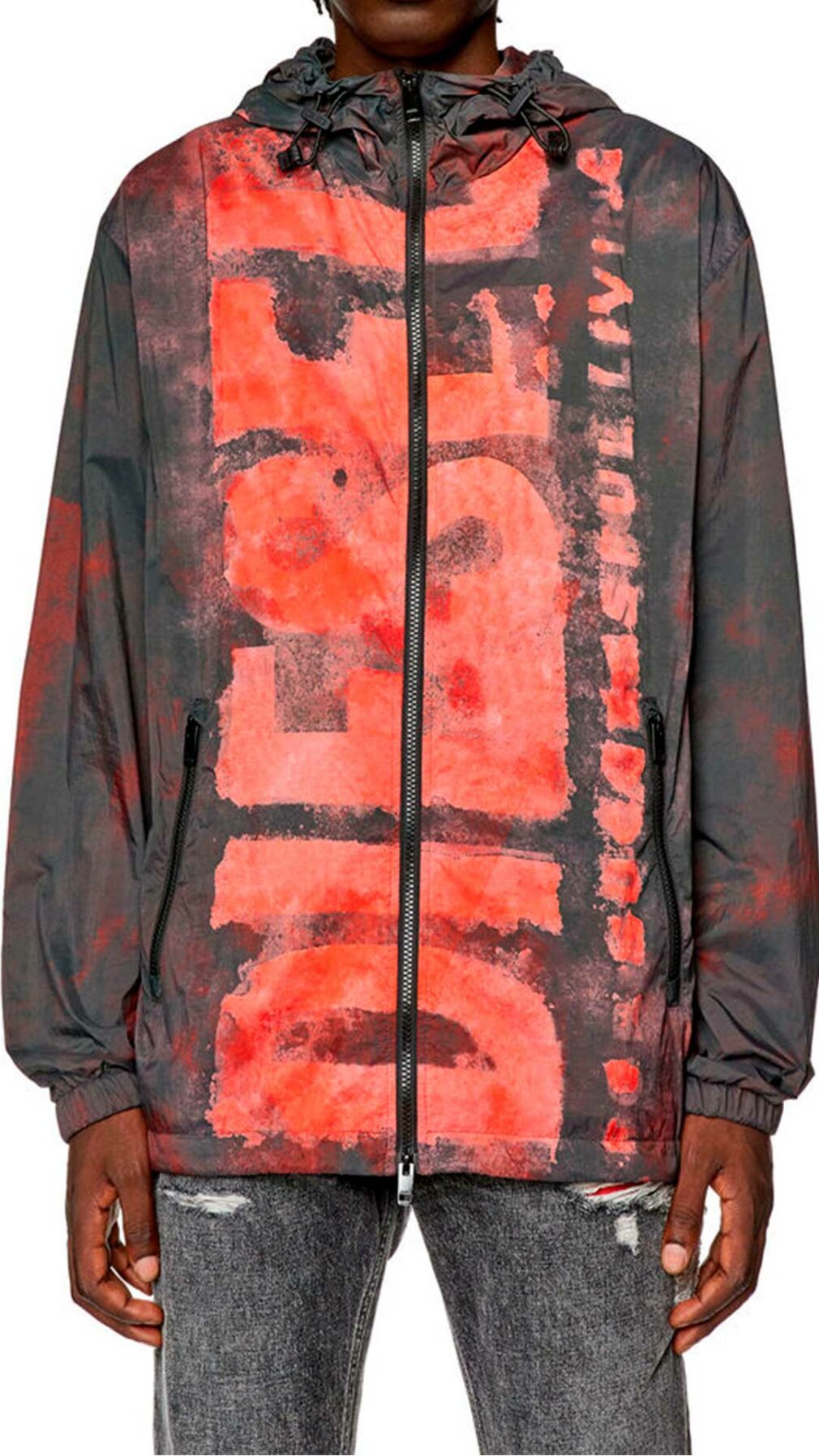 Chaqueta ligera Diesel con logotipo