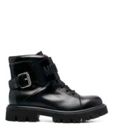 Botas de piel con logo en relieve de Moschino