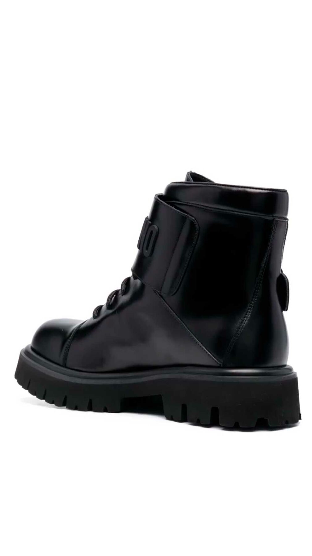 Botas de piel con logo en relieve de Moschino