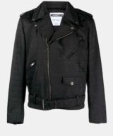 Chaqueta biker con logo en relieve Moschino