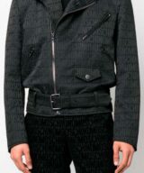 Chaqueta biker con logo en relieve Moschino