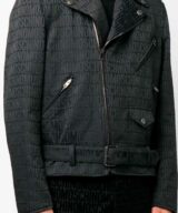 Chaqueta biker con logo en relieve Moschino