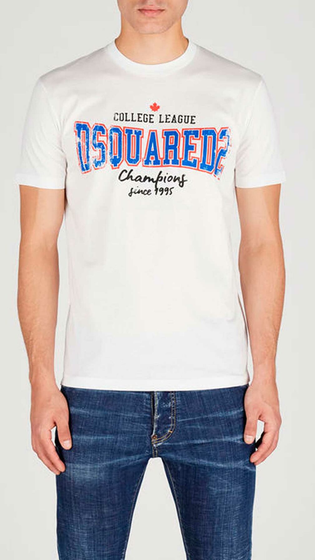 Camiseta Dsquared2 con logo estampado efecto desgastado