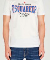 Camiseta Dsquared2 con logo estampado efecto desgastado