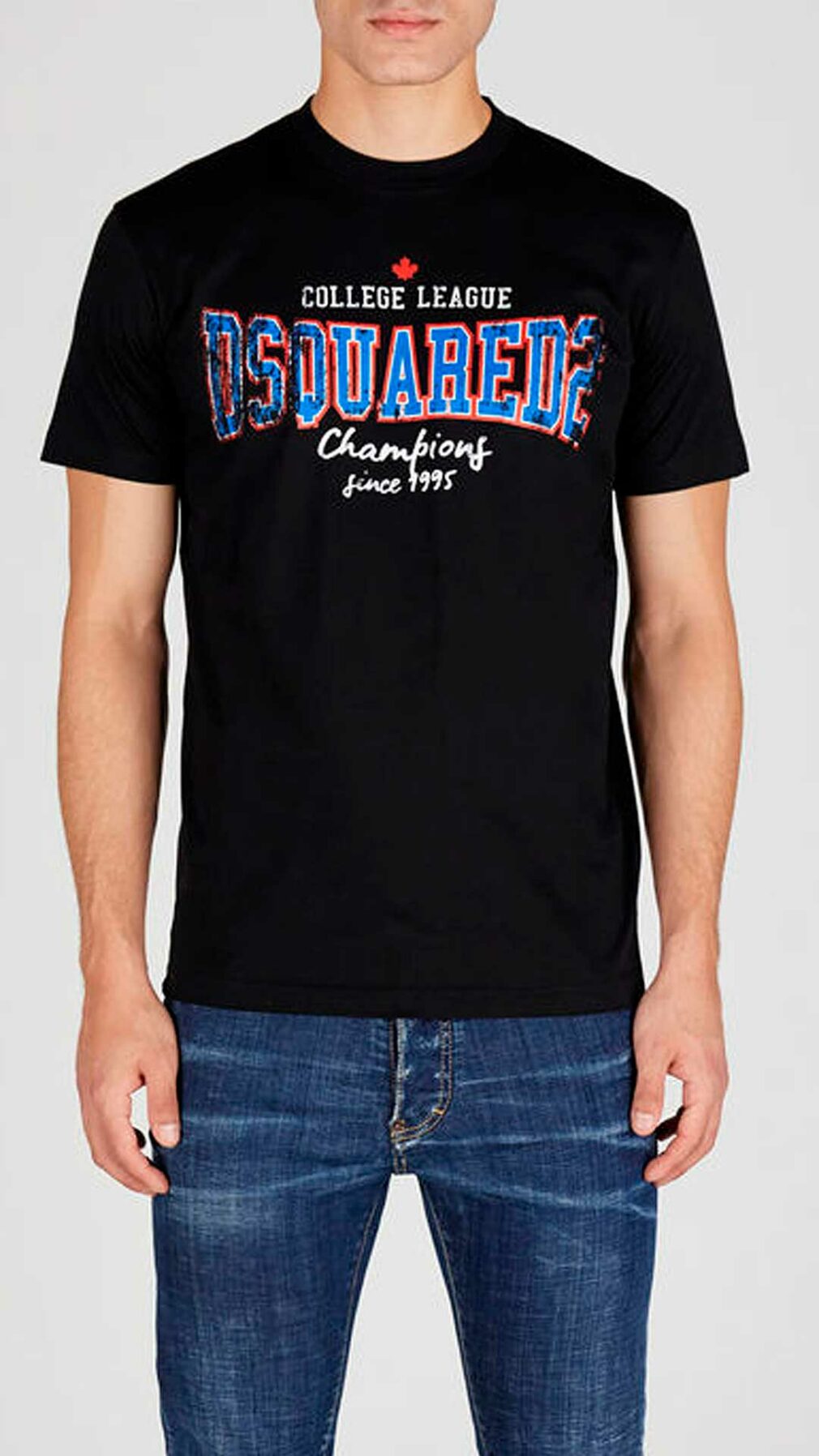 Camiseta Dsquared2 con logo estampado efecto desgastado