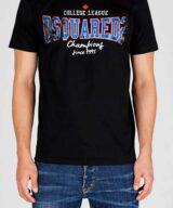 Camiseta Dsquared2 con logo estampado efecto desgastado