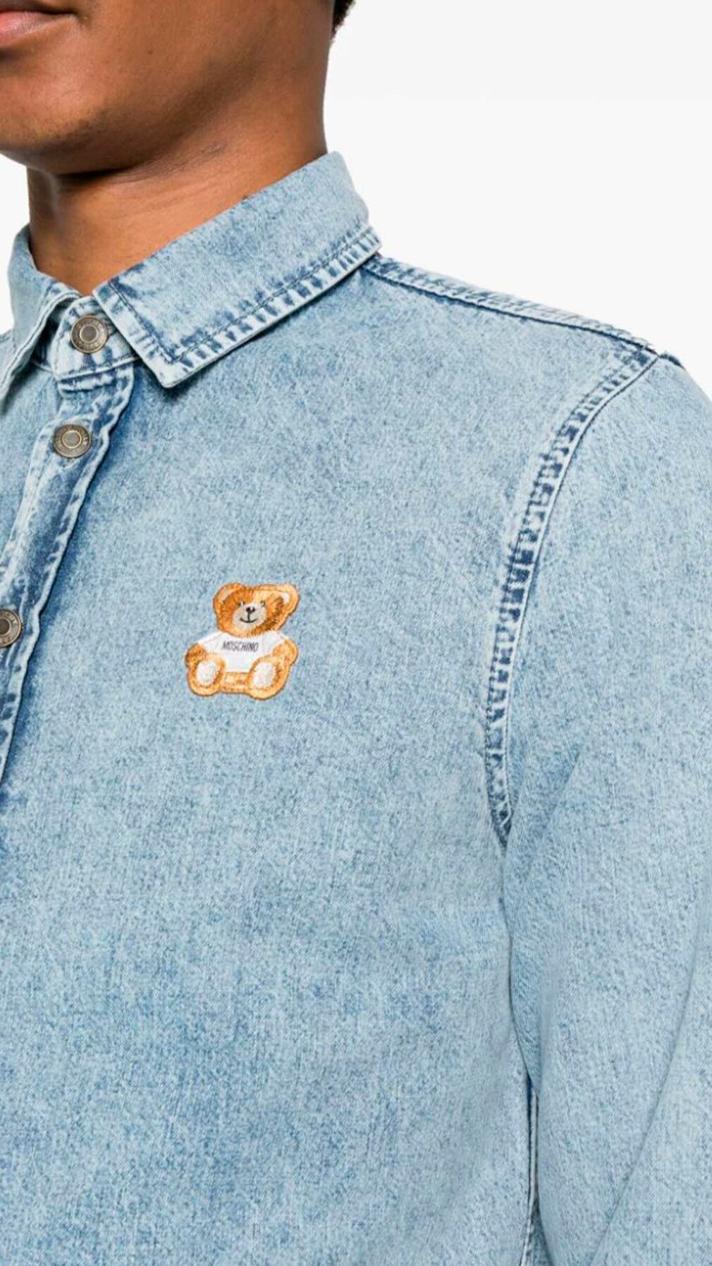 Camisa denim con motivo Teddy Bear