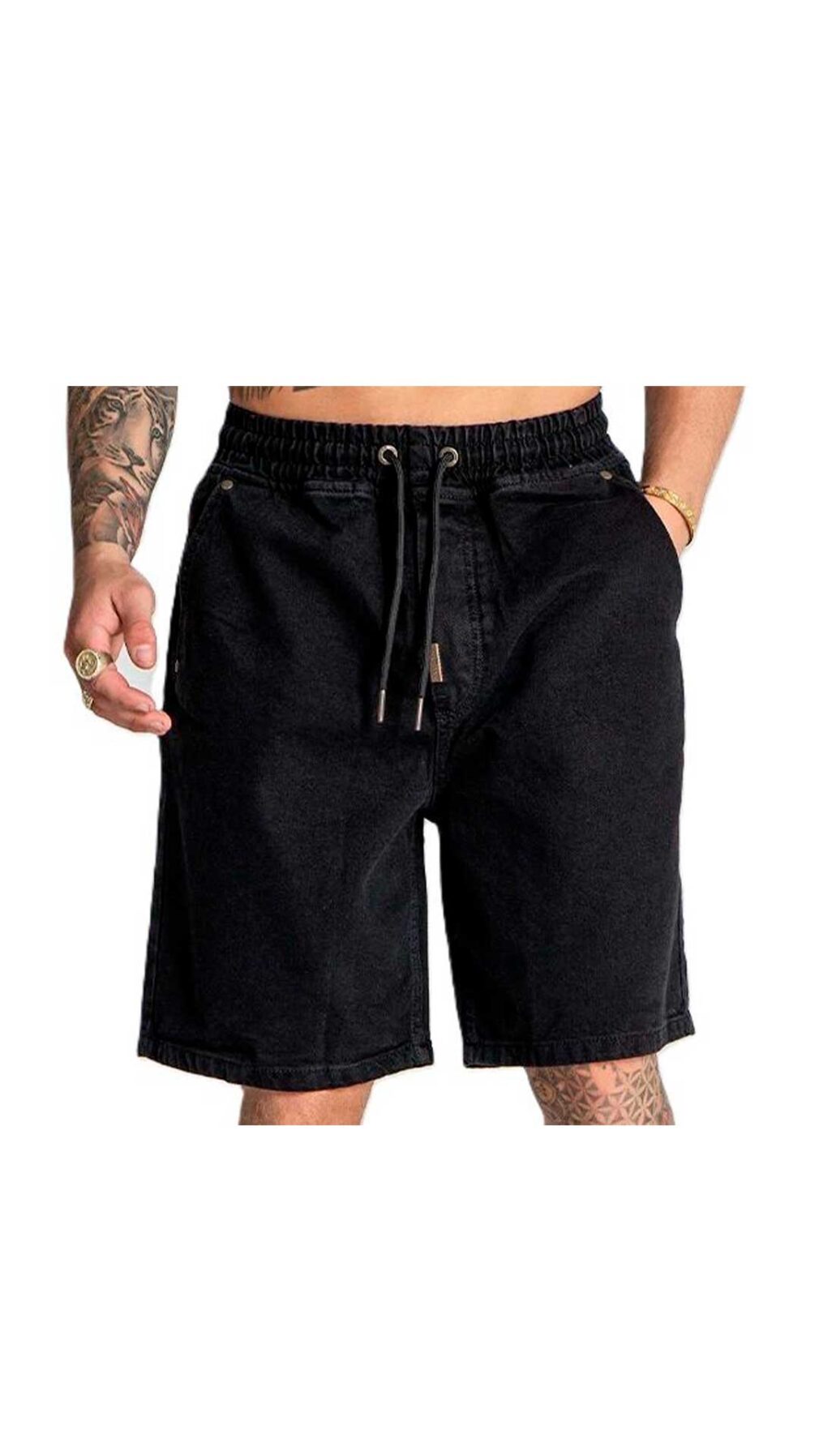 Jeans corto cintura elástica