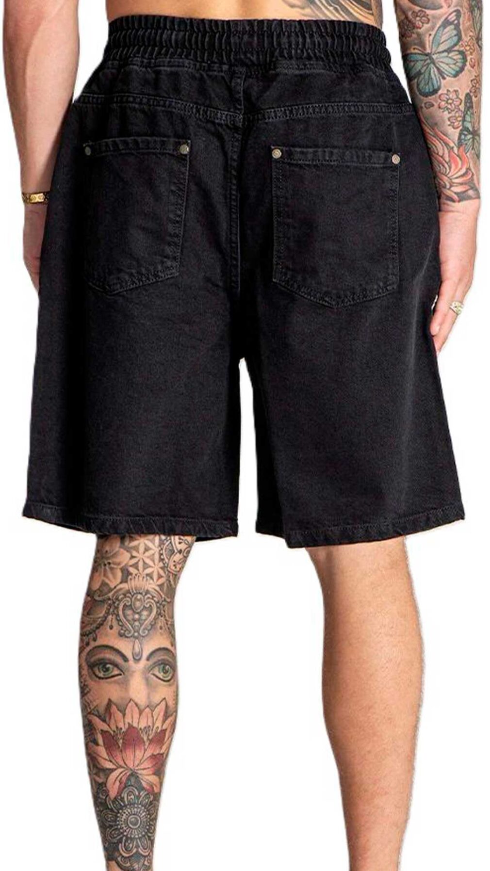 Jeans corto cintura elástica