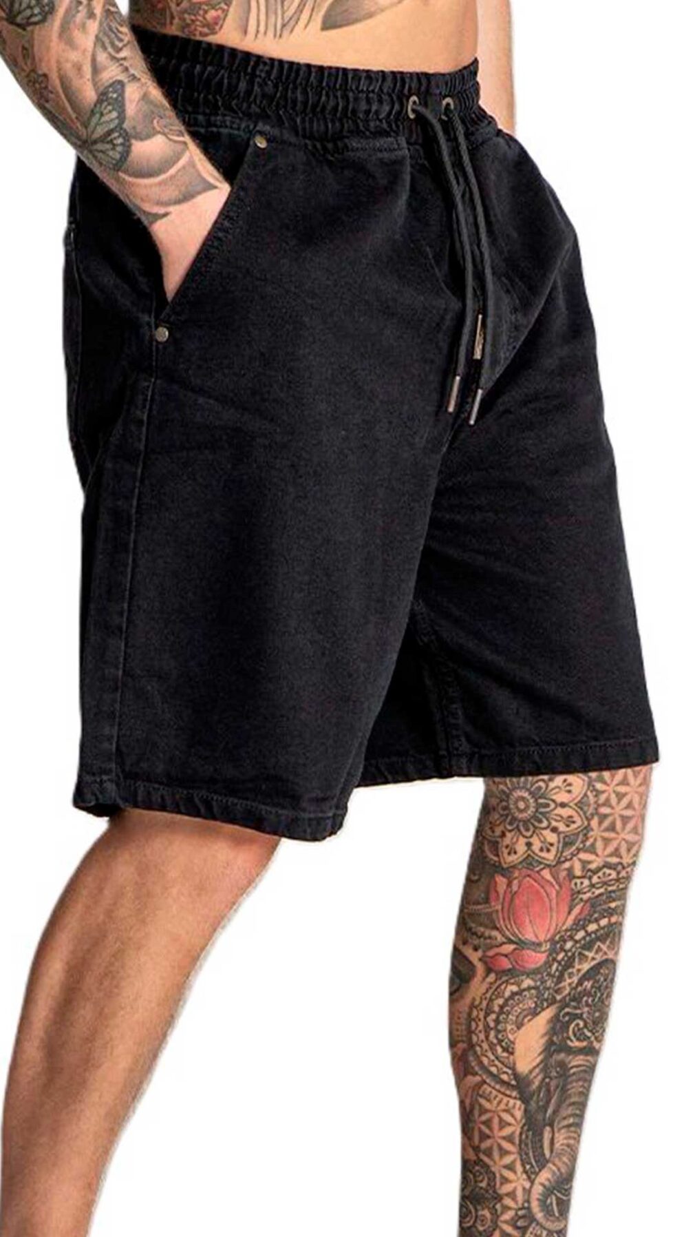 Jeans corto cintura elástica