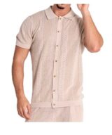 Camisa de punto calado de algodón
