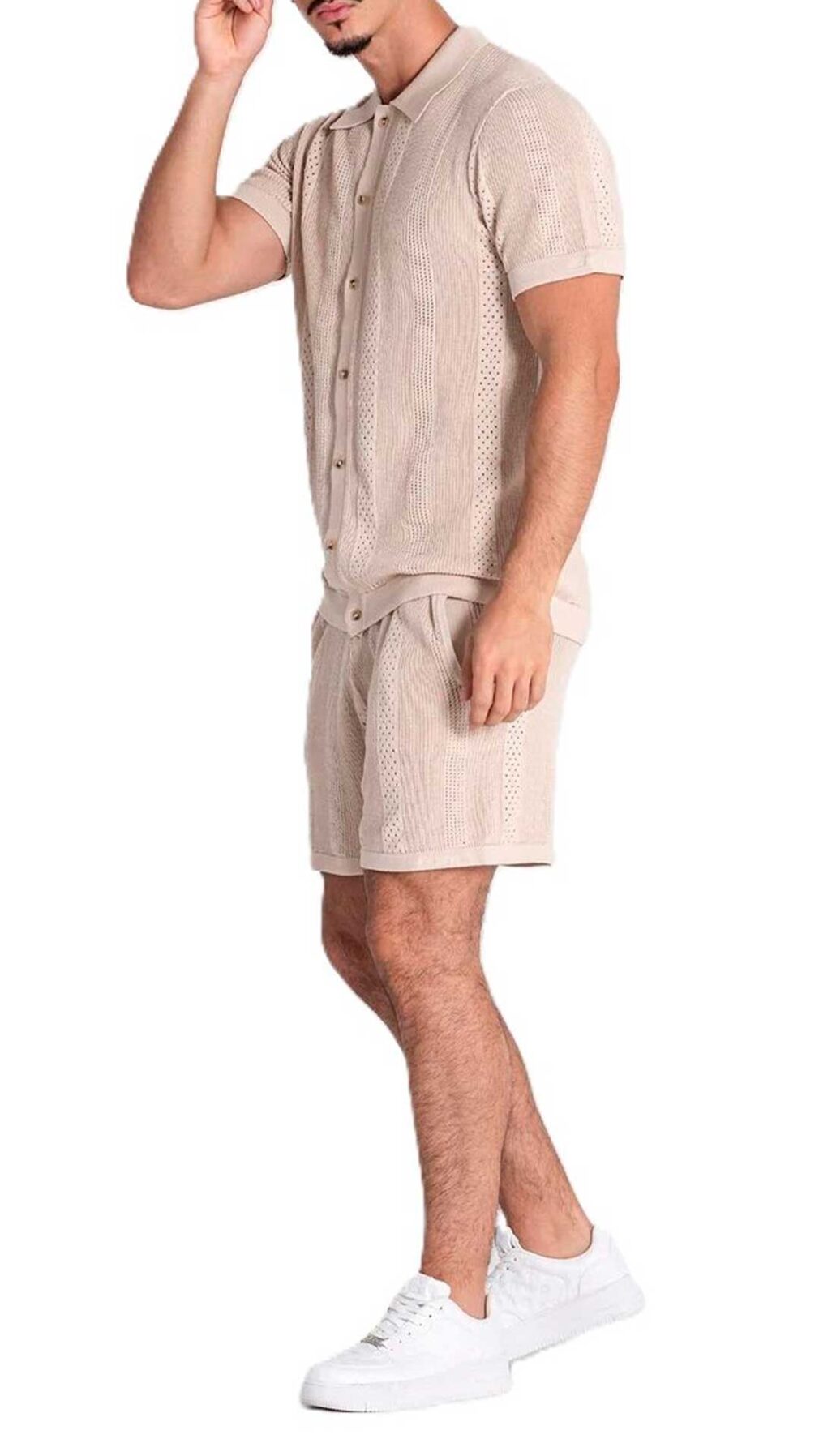 Camisa de punto calado de algodón