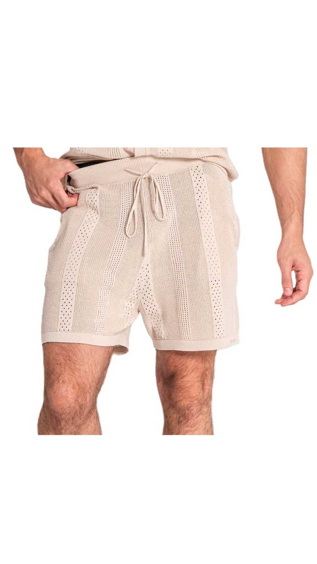Pantalón corto de punto calado de algodón