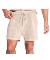 Pantalón corto de punto calado de algodón