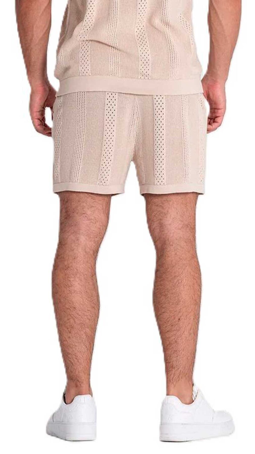 Pantalón corto de punto calado de algodón