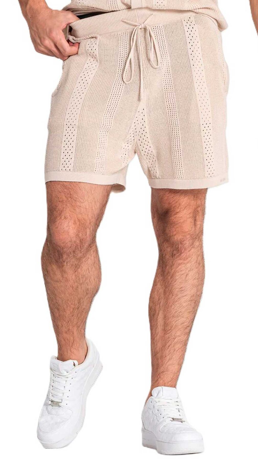 Pantalón corto de punto calado de algodón