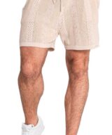 Pantalón corto de punto calado de algodón