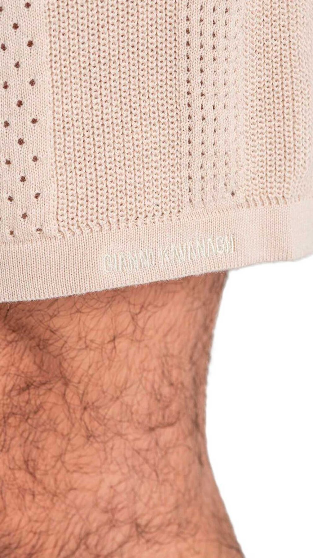 Pantalón corto de punto calado de algodón