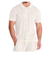 Camisa de punto calado de algodón
