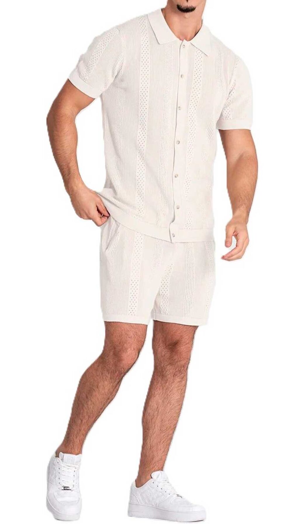 Camisa de punto calado de algodón