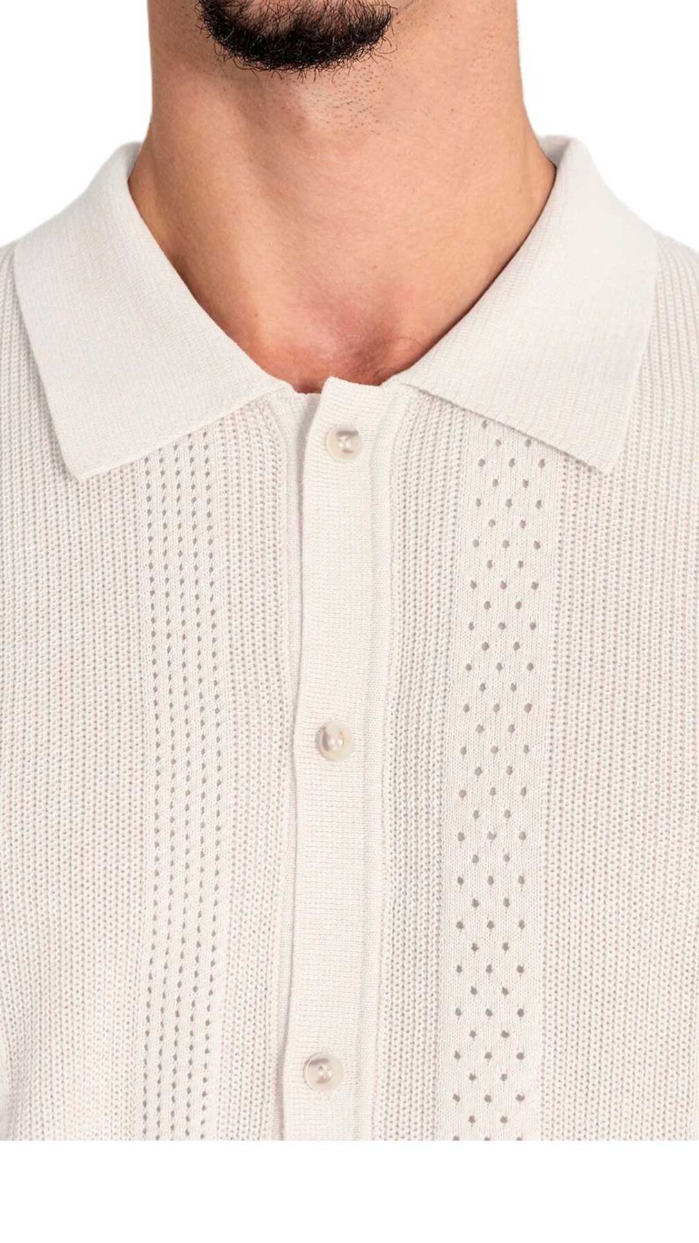 Camisa de punto calado de algodón