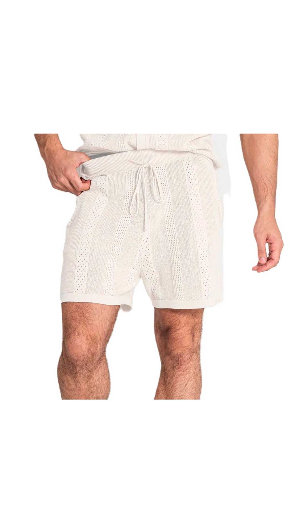 Pantalón corto de punto calado de algodón