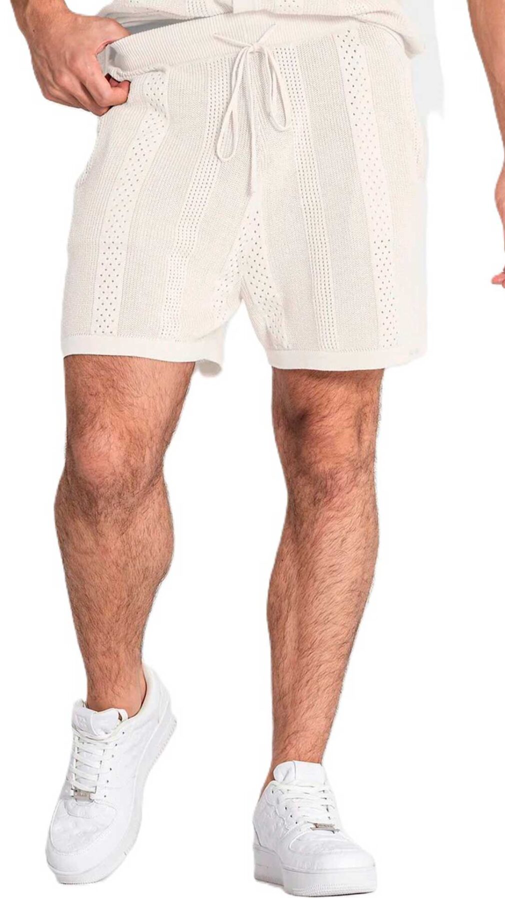 Pantalón corto de punto calado de algodón